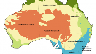 « Australia-climate-map MJC01 french » par Utilisateur:Muad (French wikipedia) — version originale : Image:Australia-climate-map_MJC01.png. Sous licence Domaine public via Wikimedia Commons - https://commons.wikimedia.org/wiki/File:Australia-climate-map_M