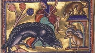 "Wolf sneak" by Unknown - Aberdeen Bestiary. Licensed under Public Domain via Wikimedia Commons - https://commons.wikimedia.org/wiki/File:Wolf_sneak.jpg#/media/File:Wolf_sneak.jpg